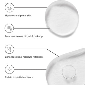 DRMTLGY toner pouring texture close-up illustrating lightweight hydration benefits