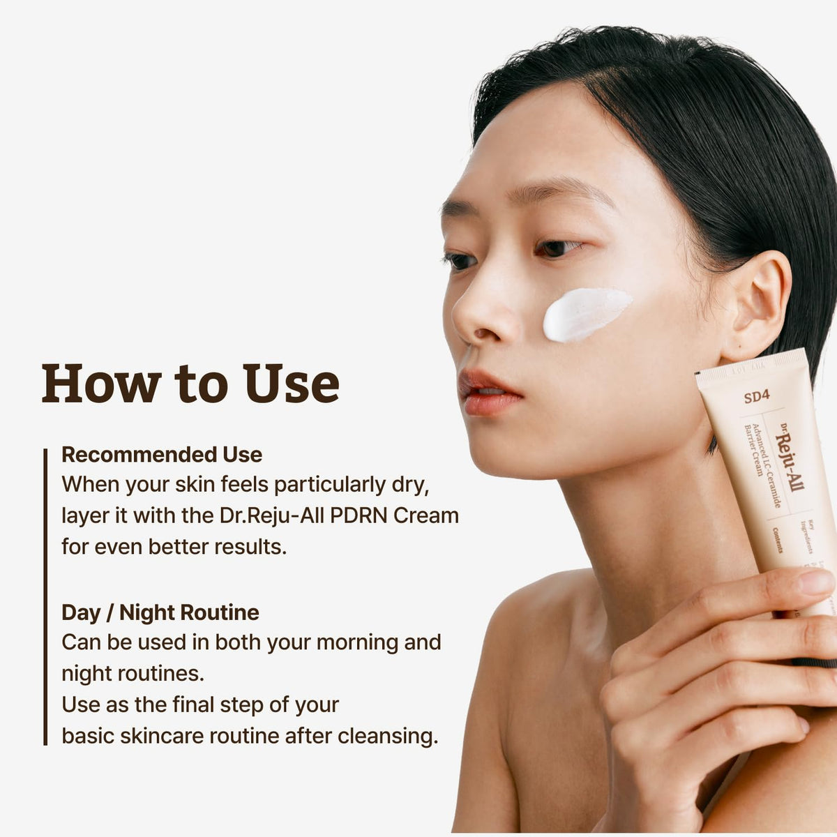 Dr.Reju-All being applied to cheek to show barrier-supporting hydration