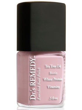 Dr.'s Remedy front bottle view showing the blush shade and glossy finish benefit