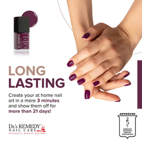 Dr.'s Remedy bonafide boysenberry stroke on nail showing glossy coverage