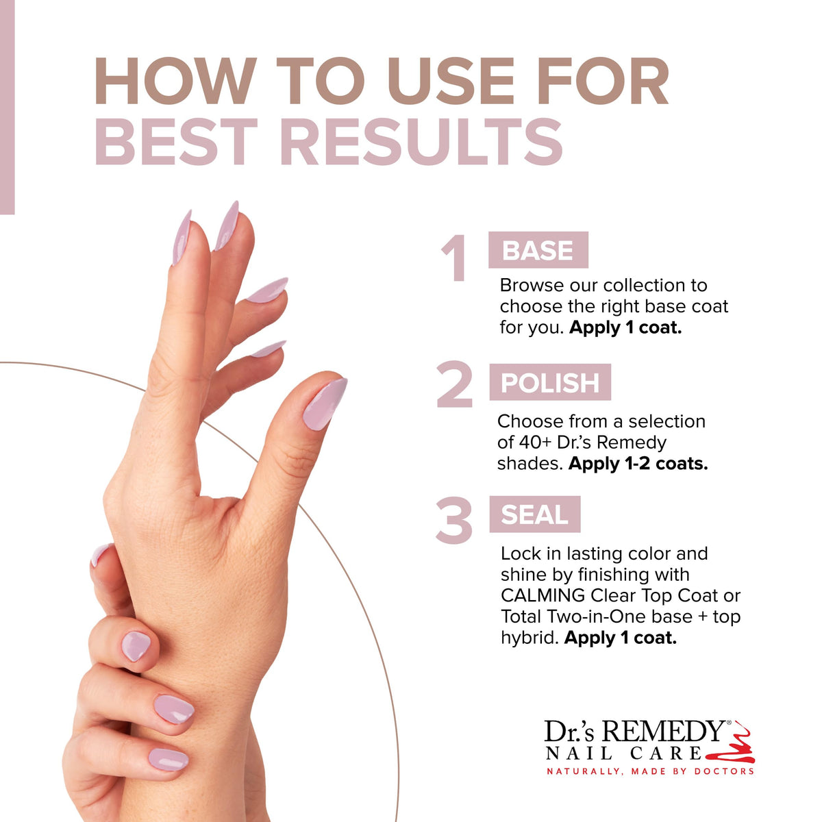 Dr.'s Remedy label close-up displaying ingredients and transparency benefit