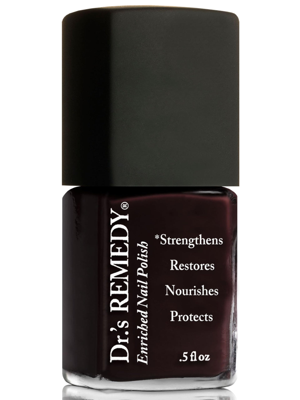 Dr.'s Remedy bottle front packaging shows brazen black cherry and non-toxic benefit