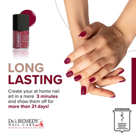 Dr.'s Remedy polish texture close-up showing glossy finish and quick-dry benefit