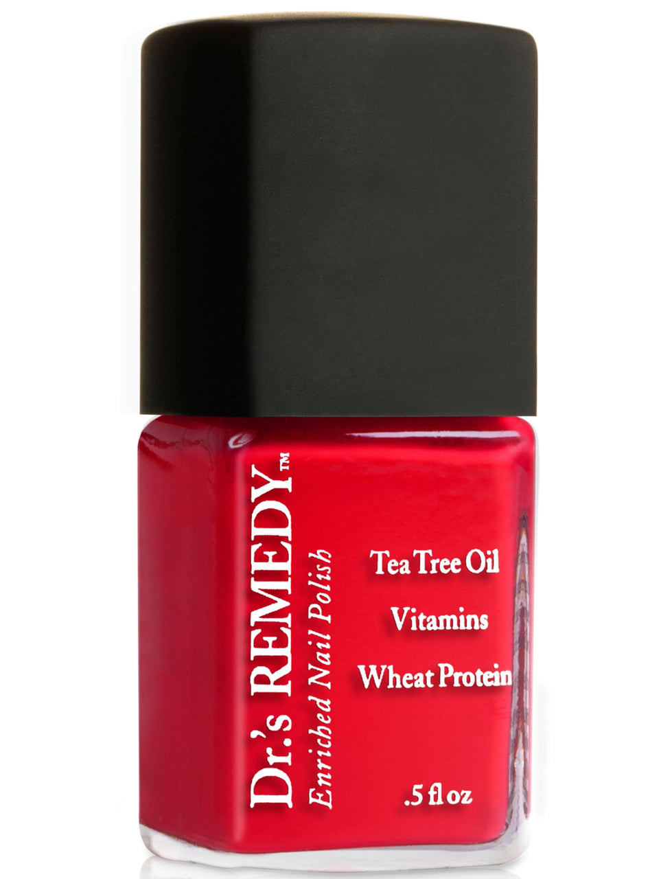 Dr.'s Remedy bottle front packaging showing coral red color and benefit of nutrient-rich formula