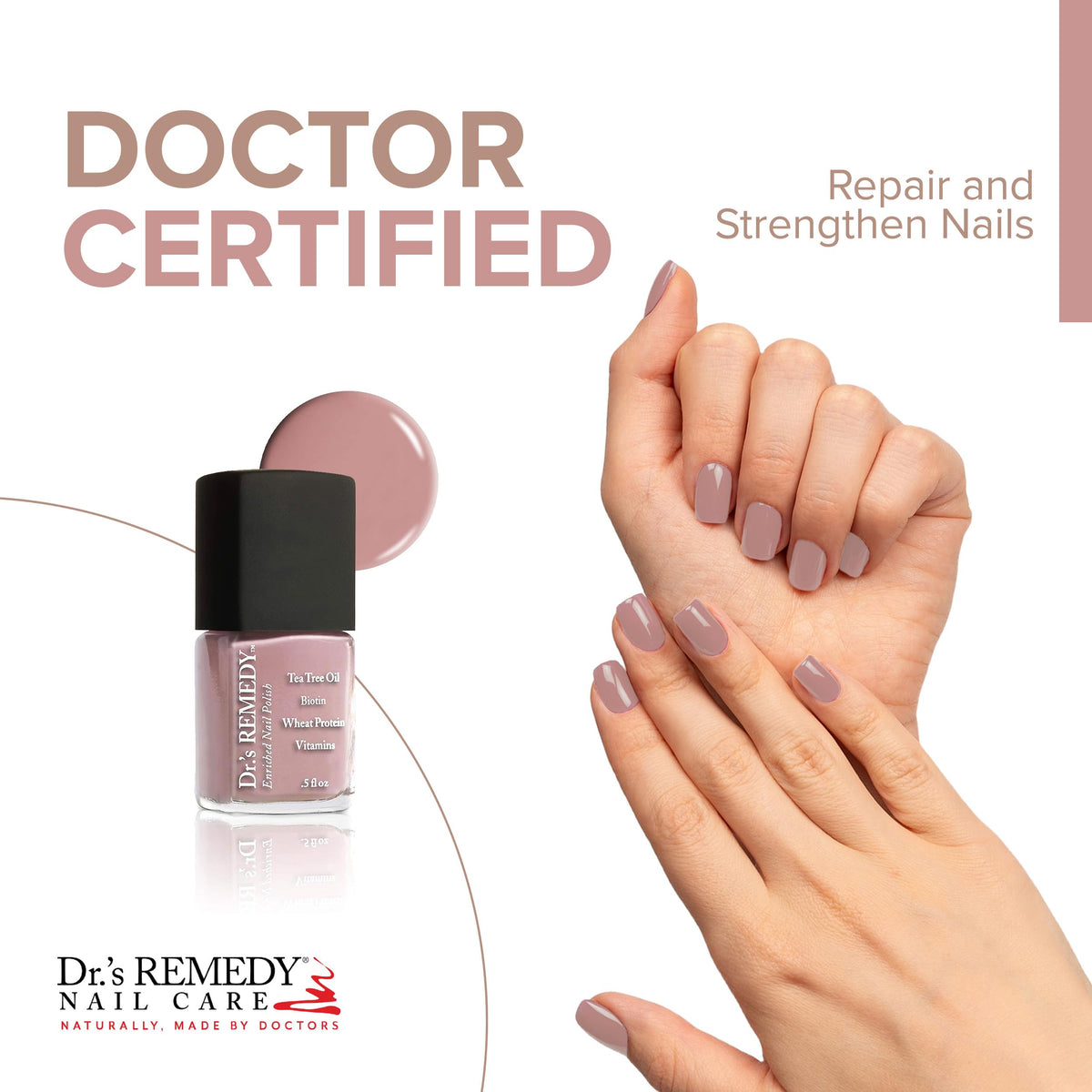 Dr.'s Remedy close-up brush showing smooth rose texture and conditioning