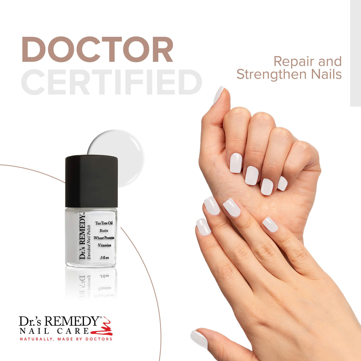 Swatch of Dr.'s Remedy Classic Cloud on hand demonstrating true color and wearable finish