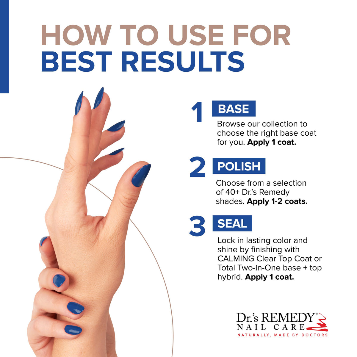 Dr.'s Remedy ingredients label highlighting natural actives and 24-free promise