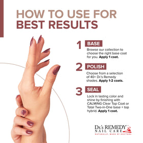 Dr.'s Remedy polish being applied to nails demonstrating easy application benefit