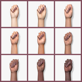 Dr.'s Remedy hand swatch wearing mindful mulberry illustrating long-lasting color benefit