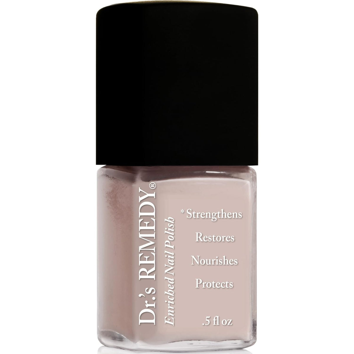 Dr.'s Remedy bottle front packaging showing nude pink colour and organic claims