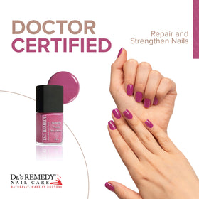 Dr.'s Remedy brush stroke close-up showing smooth creamy texture and quick-dry finish