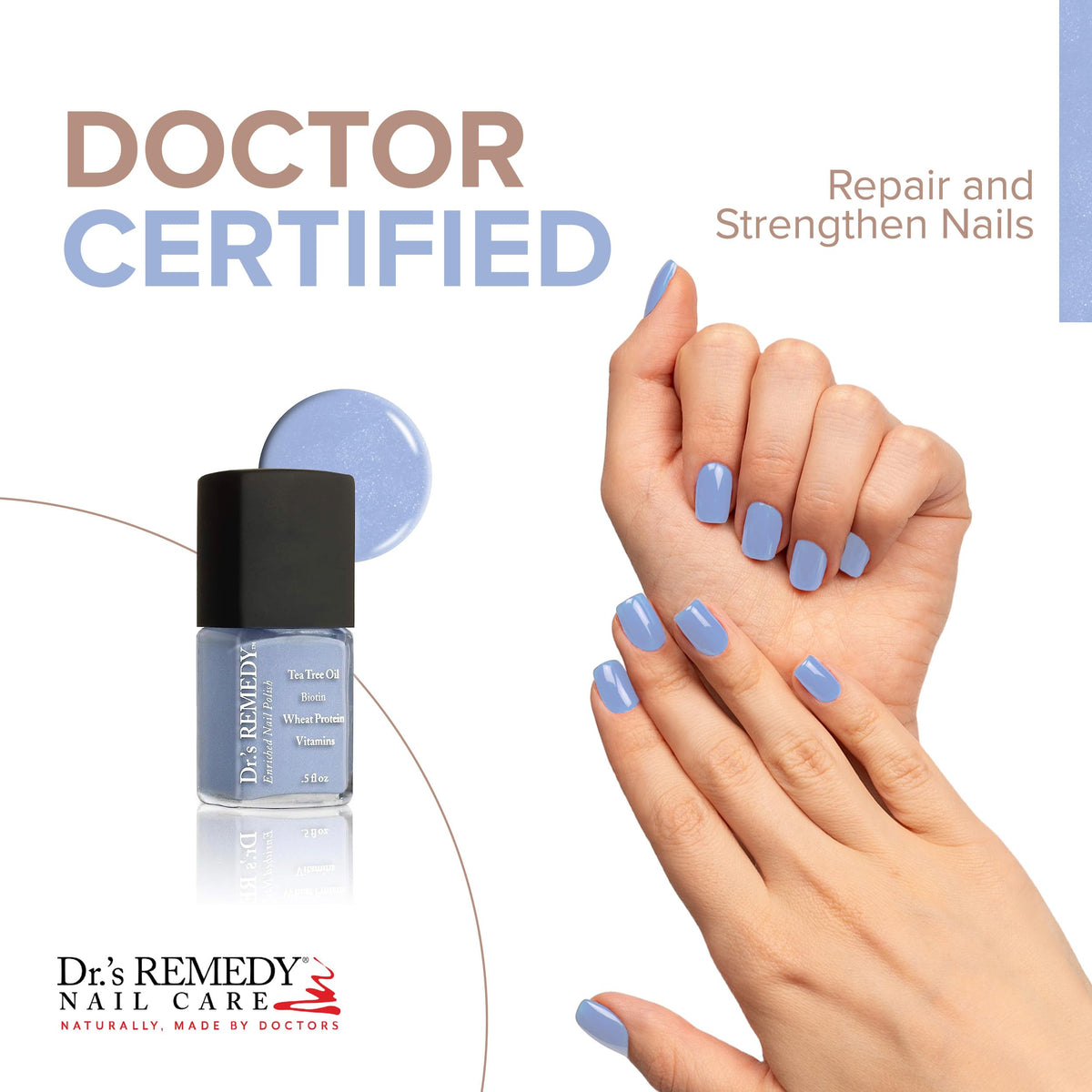 Dr.'s Remedy brush and cap detail highlighting smooth application and precise control