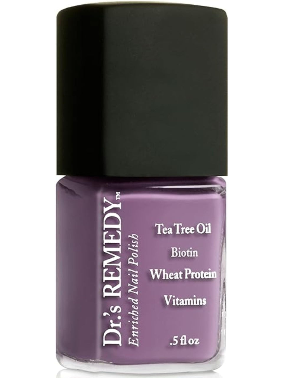 Dr.'s Remedy PLUCKY Plum front packaging showing polish bottle and shade benefit