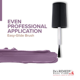 Dr.'s Remedy PLUCKY Plum on nails lifestyle shot showing durable color and shine