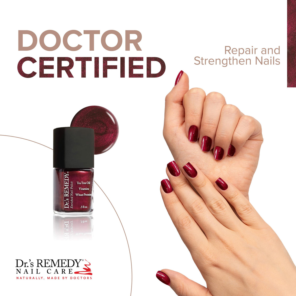 Dr.'s Remedy brush and cap detail for precise application and easy control