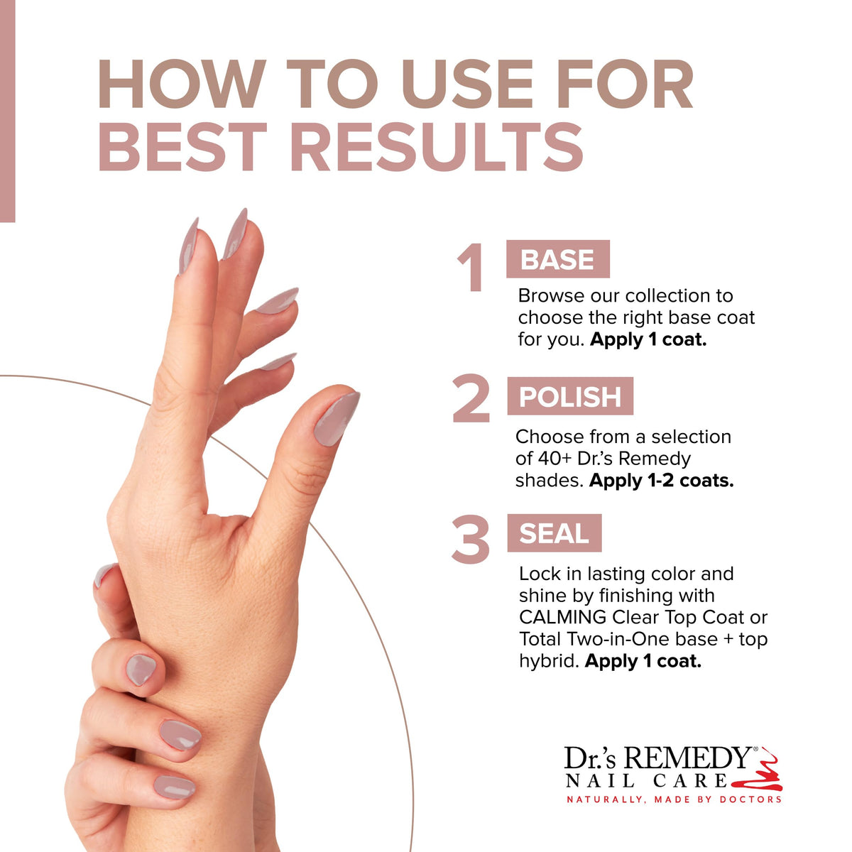 Dr.'s Remedy bottle in hand to show scale and easy at-home application
