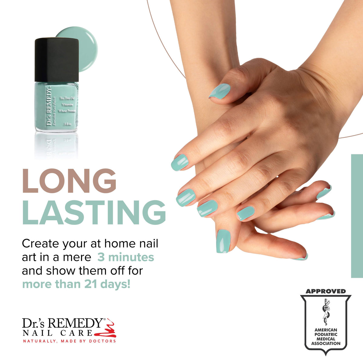 Dr.'s Remedy polish drop texture close-up showing quick-dry and shine benefit