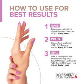 Dr.'s Remedy polish drying glossy texture demonstrating quick-dry shine and long-wear benefit