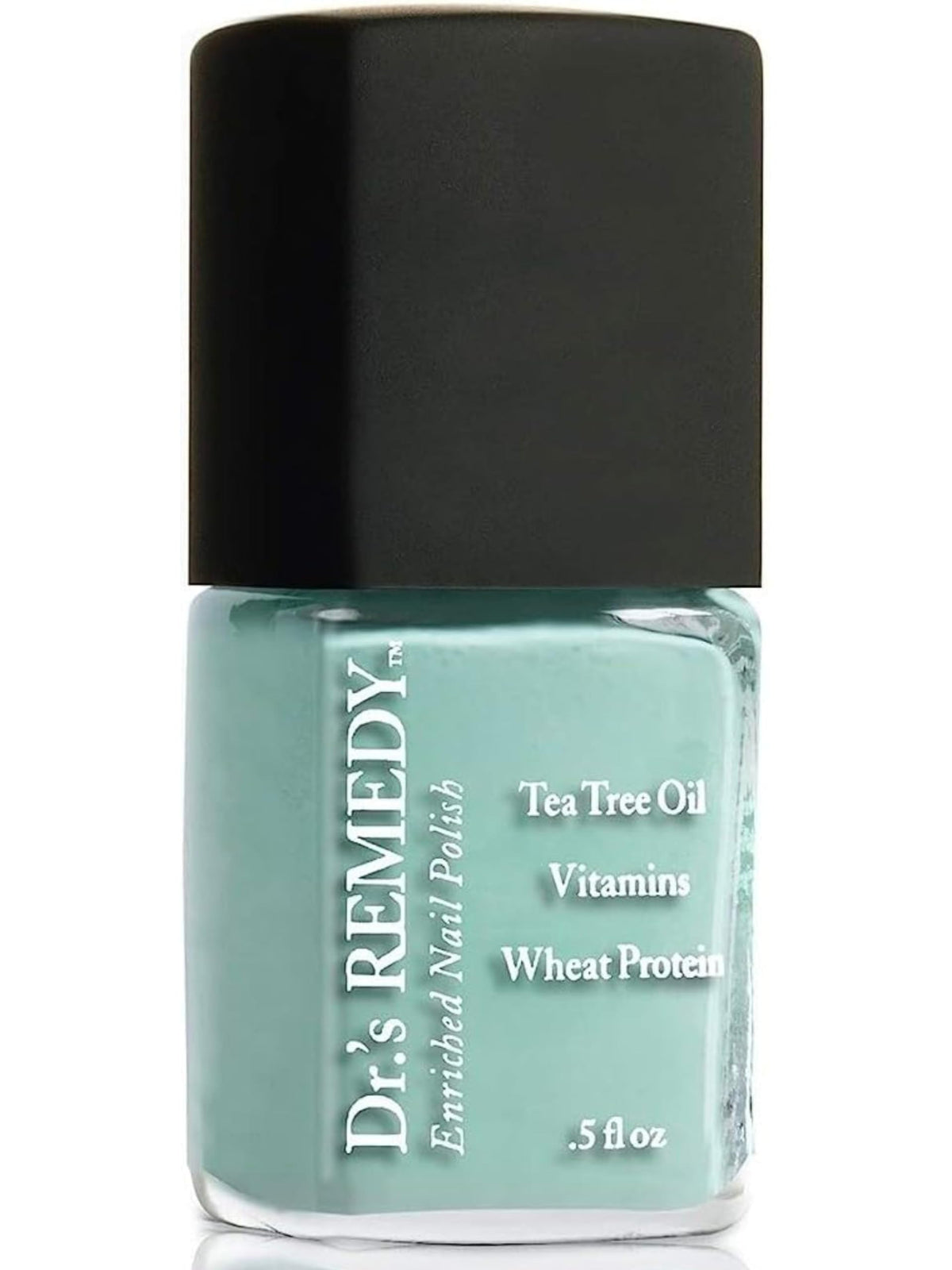 Dr.'s Remedy front bottle showing TRUSTING Turquoise color and glossy finish benefit