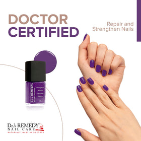 Dr.'s Remedy brush stroke swatch of VIVACIOUS Violet showing rich pigment