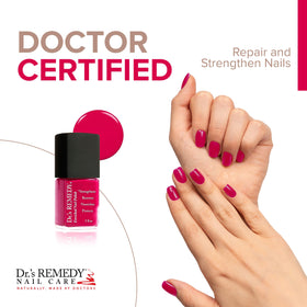 Dr.'s Remedy brush stroke of watermelon polish showing smooth coverage and quick-dry benefit