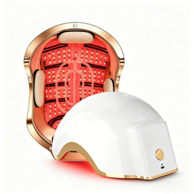 DRTHEORY helmet front view showing fit and coverage, promoting consistent scalp treatment