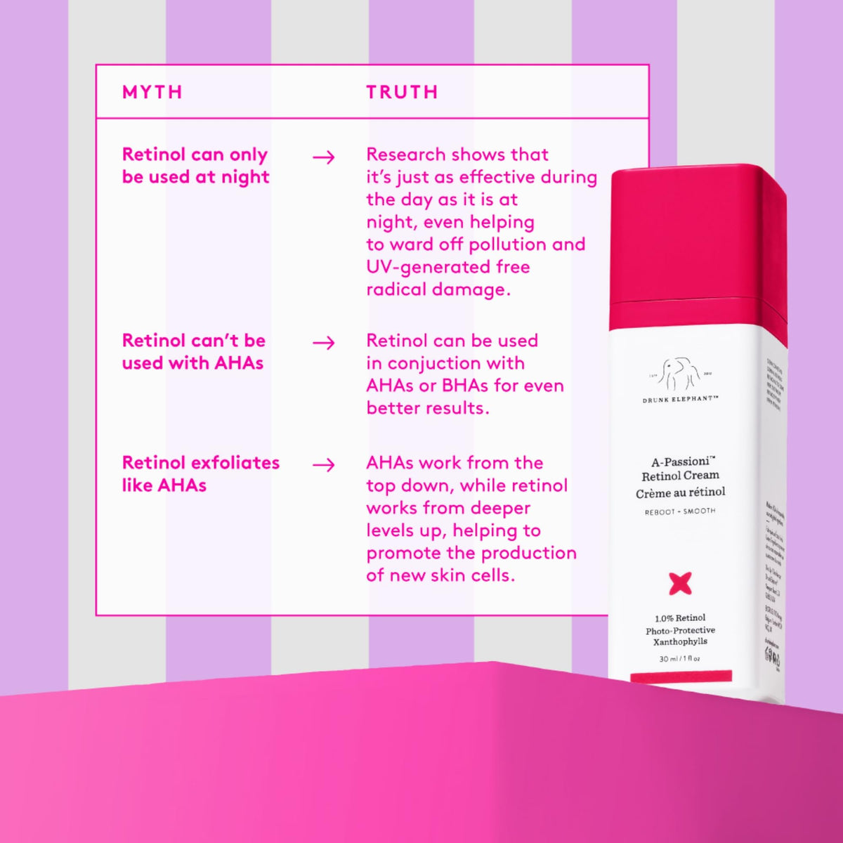 Drunk Elephant cream on bathroom vanity suggesting daily routine and visible renewal