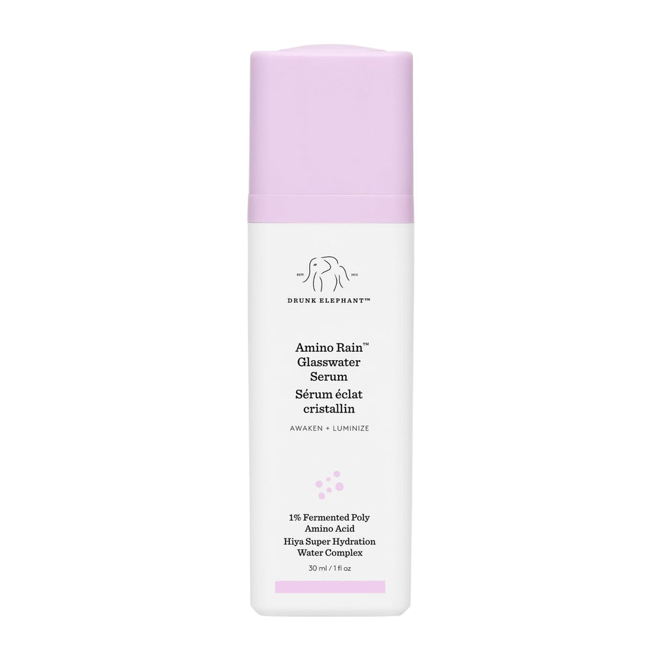 Drunk Elephant Amino Rain front bottle showing sleek packaging and hydration benefit