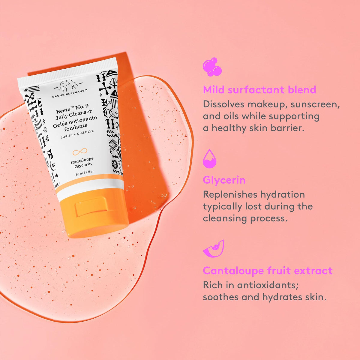 Drunk Elephant Beste No.9 held in hand to show size and travel-friendly benefit