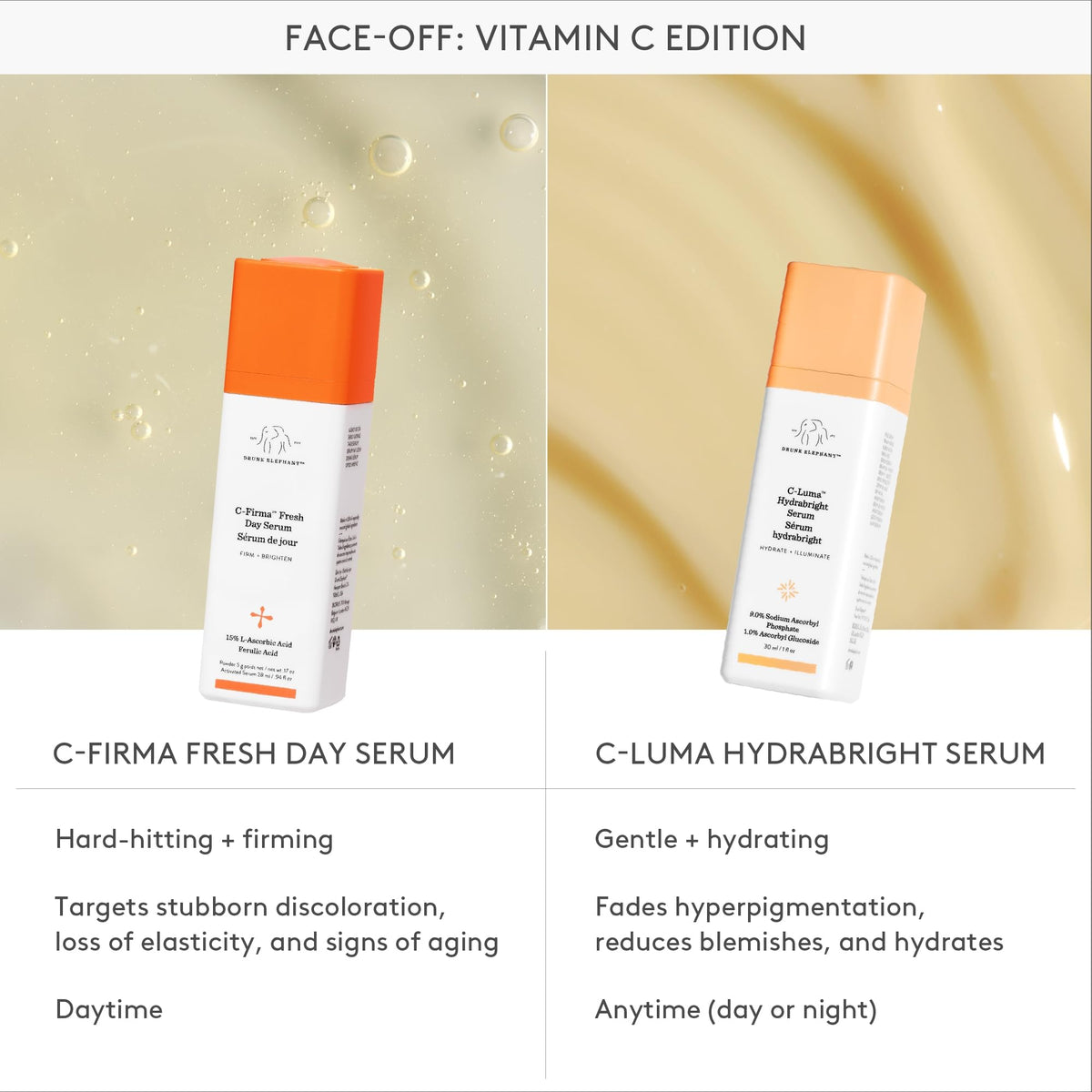 Drunk Elephant hands applying serum showing easy spreadability and hydration benefit