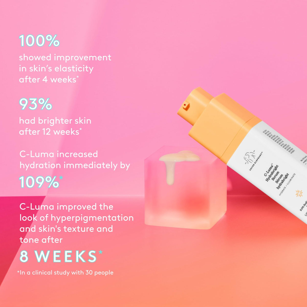 Drunk Elephant pump dispensing serum onto hand for easy application