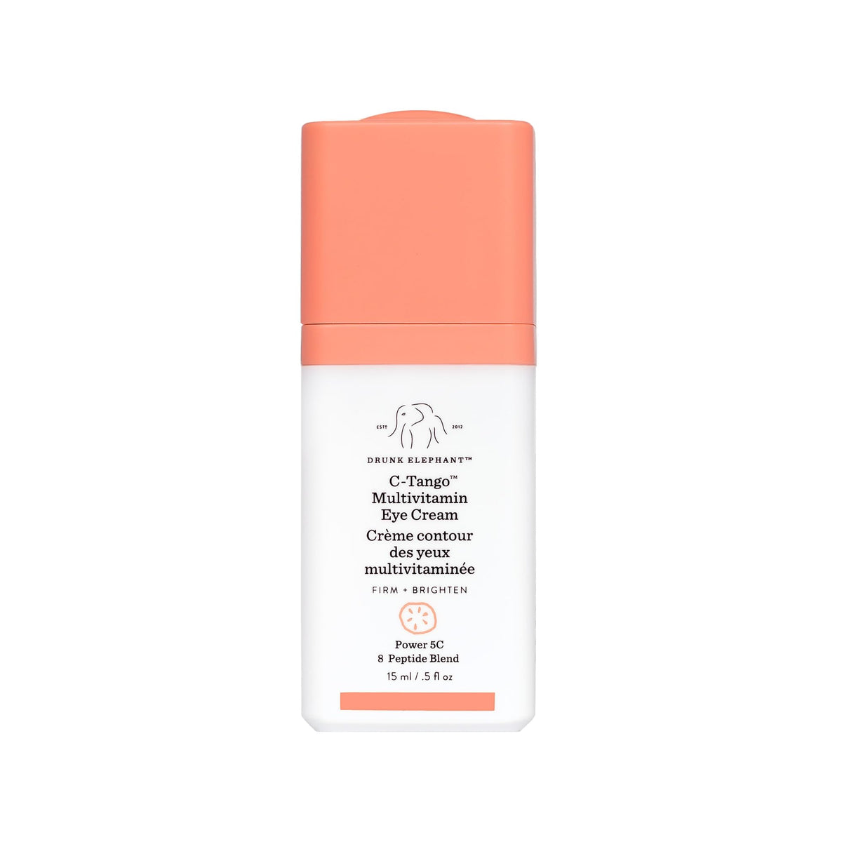 Drunk Elephant front packaging showing product and branding benefit brightening