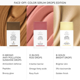 Drunk Elephant cheek swatch before and after showing natural bronzed effect and radiance
