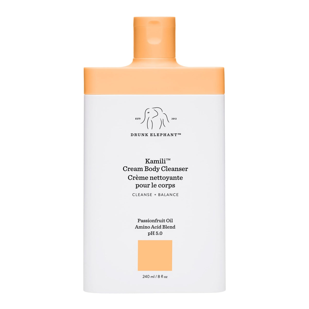 Drunk Elephant front bottle showing label and clean design for simple use