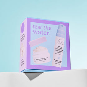 Drunk Elephant products on bathroom counter during use promoting daily routine ease