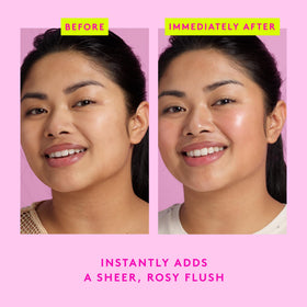 Drunk Elephant dropper with peachy-pink serum demonstrating lightweight texture
