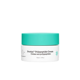 Drunk Elephant Protini front packaging shows compact travel jar and clear branding benefit travel-ready