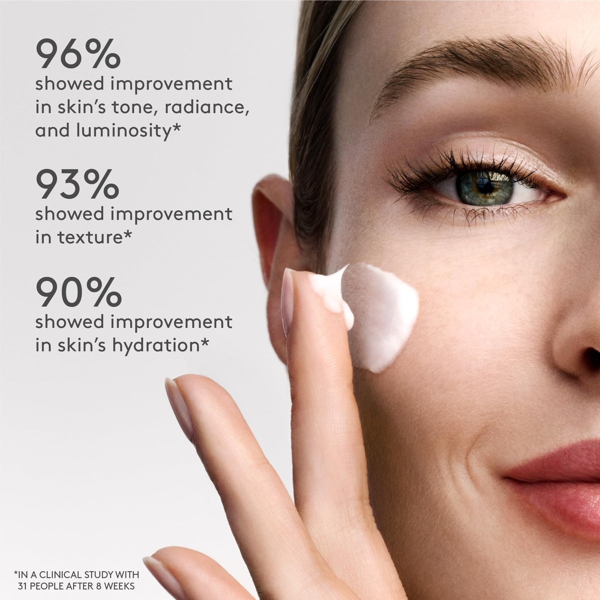 Drunk Elephant Protini cream texture close-up displays lightweight hydration