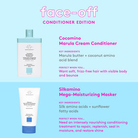 Drunk Elephant in-use applying masker to mid-lengths and ends to improve manageability