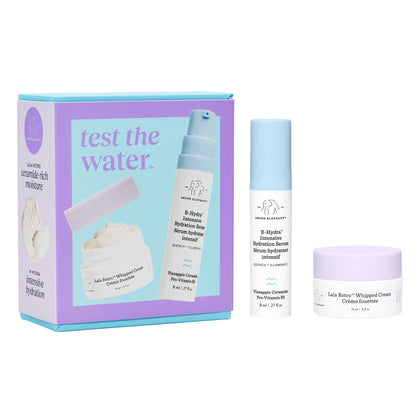 Drunk Elephant front packaging showing travel duo and easy packing benefit