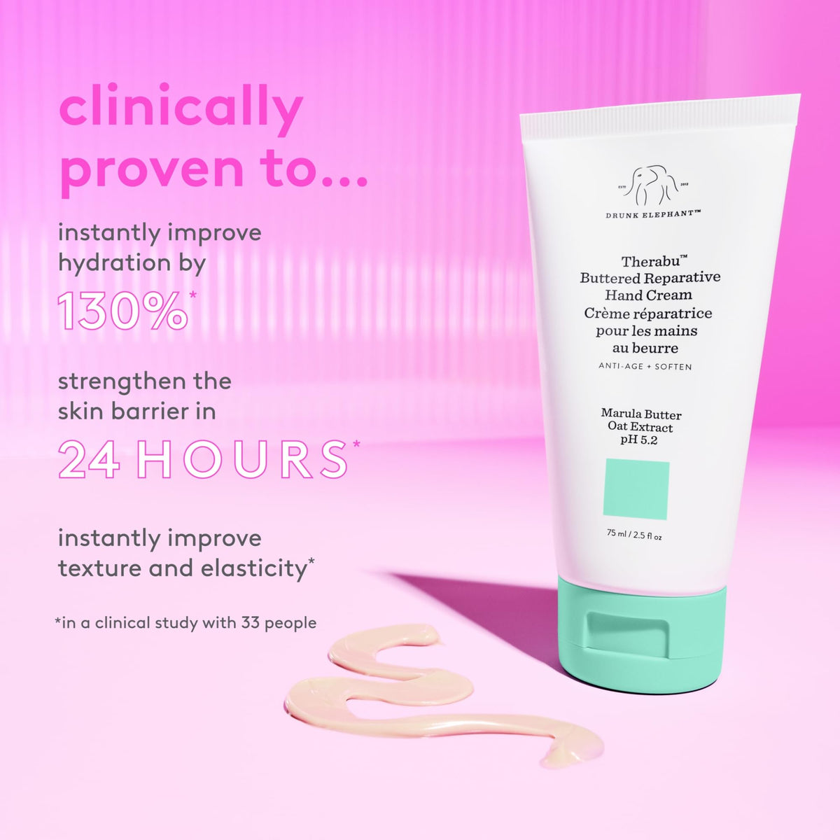 Drunk Elephant open tube dispensing cream showing easy application benefit