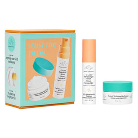 Drunk Elephant front packaging showing travel duo and benefits
