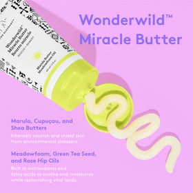 Drunk Elephant Wonderwild applied to lips and hands demonstrating targeted hydration benefit