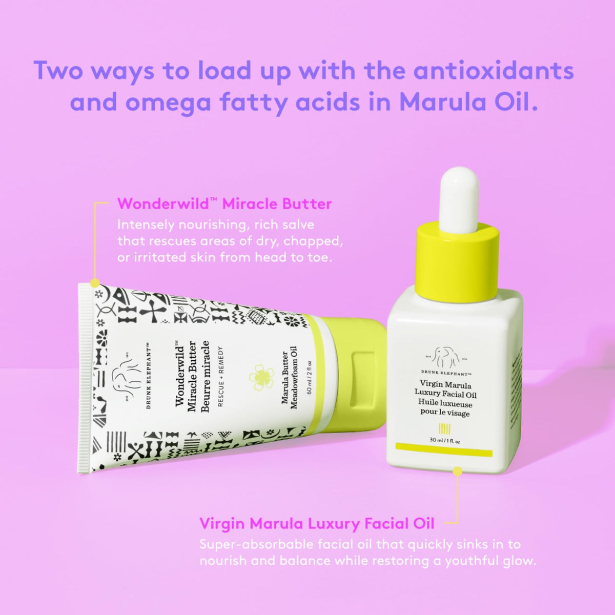 Drunk Elephant Wonderwild next to everyday items for scale showing compact travel-friendly size