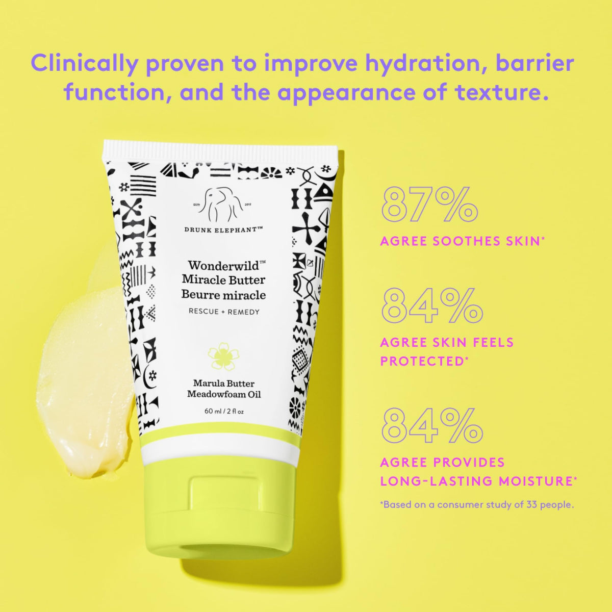 Drunk Elephant Wonderwild creamy texture close-up highlighting rich emollience for dry skin