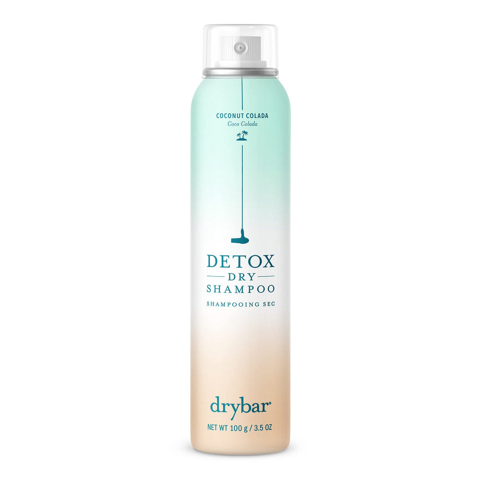 Drybar front packaging showing full-size bottle and clean design benefits styling