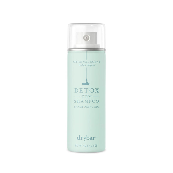 Drybar front packaging showing travel-size convenience and clean-hair benefit