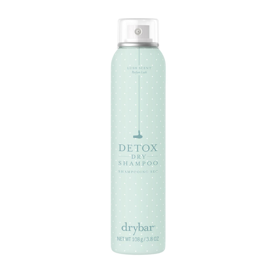 Drybar detox front packaging shows clean branding and size benefit