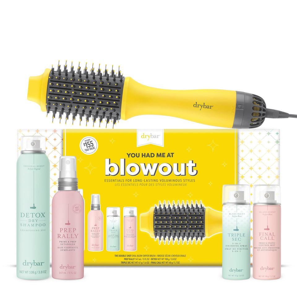 Drybar The Double Shot front view showing brush dryer for faster styling and volume
