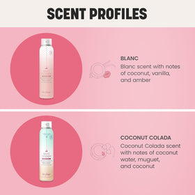 Drybar label close-up with claims, displays heat protection and ingredient highlights